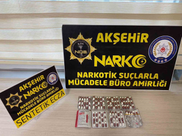 Akşehir’de uyuşturucu hap ele geçirildi