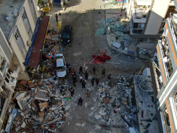 Torbalı’da patlamanın olduğu bölgede hasar tespit çalışmaları başladı