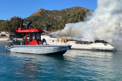 Marmaris’te Yat Yangınına Hızlı Müdahale