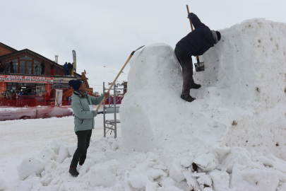Erciyes’te Kar Heykellere Hayat Verecek