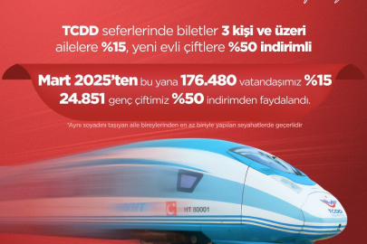 TCDD, Aile ve Yeni Evlilere Uygulanan İndirimlerle 200 Bini Aştı