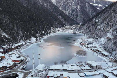 Uzungöl, Yoğun Soğukların Ardından Buz Tuttu
