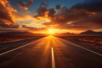 Çölün ortasında 240 km virajsız yol