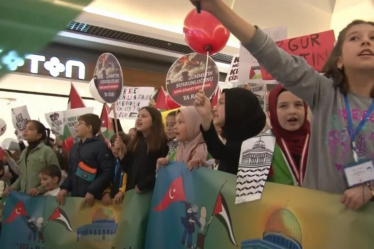 Kütahyalı çocuklar, Filistinli akranlarına destek için yürüdü